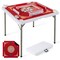 Portable Mahjong Table Foldable Game Table with Mat Cup Holders and Handle